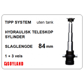 Hyd tipp kit 84mm single aksling/henger 1/3 veis - uten tank