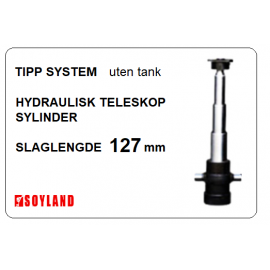 Hyd tipp kit 127mm single aksling/henger - uten tank